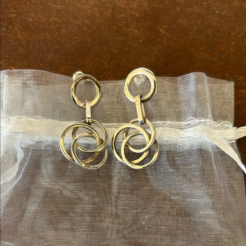 Sterling Silver Dangle Hoops Earrings